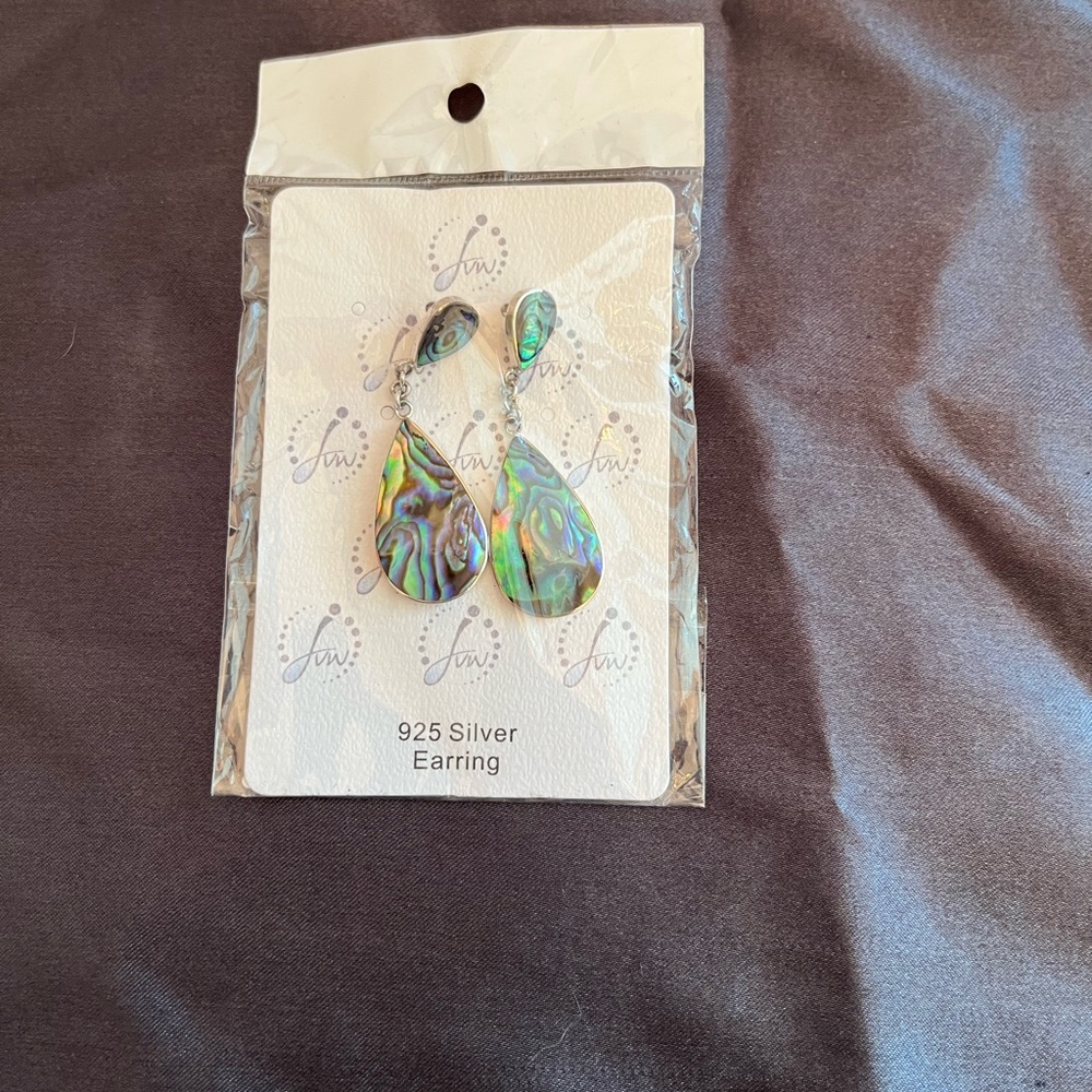 Abalone shell earrings.